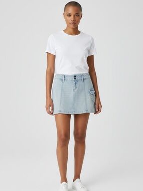 Denim Y2K Micro Mini Denim Jean Skirt SZ 0 (28"×10") Low Rise Grunge Skater